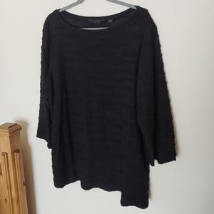 Investments II black textured top, 2X